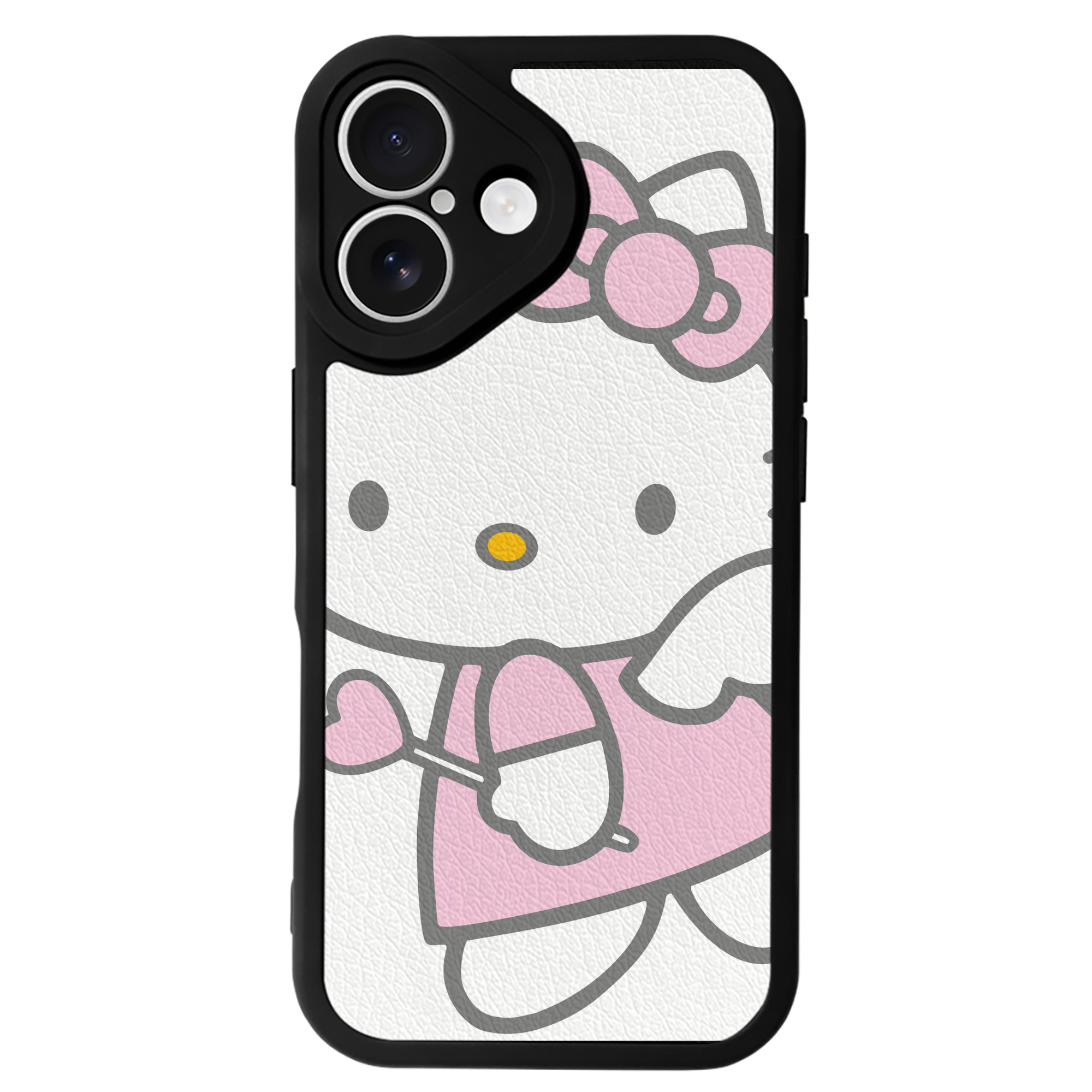 （画像用） Hello Kitty ハローキティ 【iPhone 16シリーズ対応】シリコンスマホケース（レザー調） 材質：シリコン